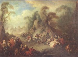 Pater, Jean-Baptiste A Country Festival with Soldiers Rejoicing (mk05) oil painting image